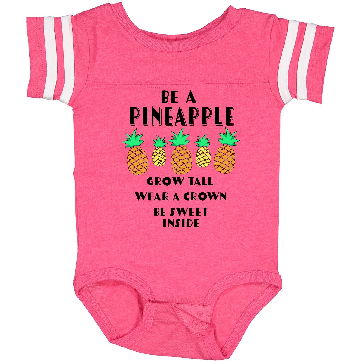 Inktastic Be a Pineapple Grow Tall Wear a Crown Be Sweet Baby Bodysuit - Cute Pineapple Design Onesie for Infants & Toddlers - Perfect for Playdates, Birthday Parties & Photo Shoots
