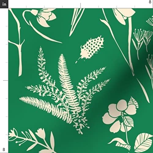 Rabbit Emerald Green Easter Spring Garden Woodland Fabric by The Yard - Printed Chiffon for Sewing Dresses, Fashion Apparel & Home Decor | Perfect for Easter Decorations, Spring Fashion & DIY Craft Projects