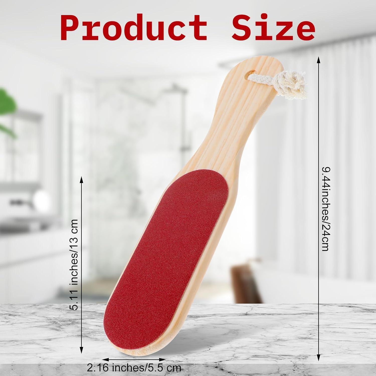 Mapperz Double Sided Wooden Foot Scrubber & Callus Remover - Exfoliating Foot File for Dead Skin, Dry & Wet Feet Care - Perfect for Pedicures, Home Spa & At-Home Foot Care (Pack of 1)