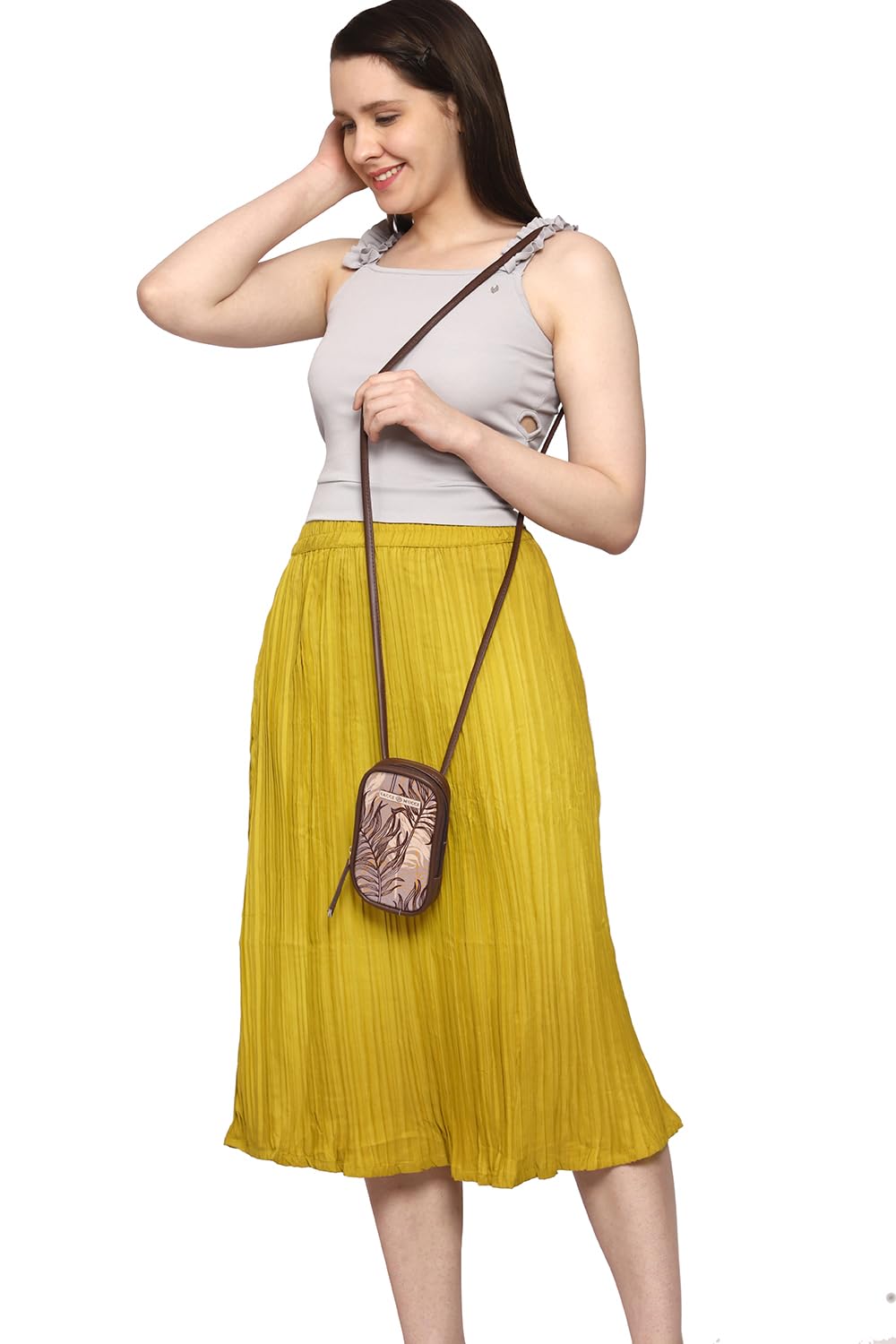 SACCI MUCCI Women's Crossbody Phone Bag - Stylish Cell Phone Pouch with Wallet & Sling Design - Perfect for Everyday Use, Travel, and Shopping (Botanical Print)