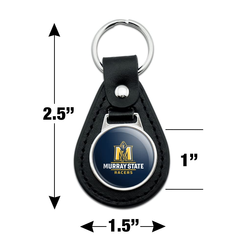 Murray State University Logo Keychain - Genuine Black Leather Key Ring for Alumni, Students & Fans - Perfect for Gifts, Backpacks & Key Organization