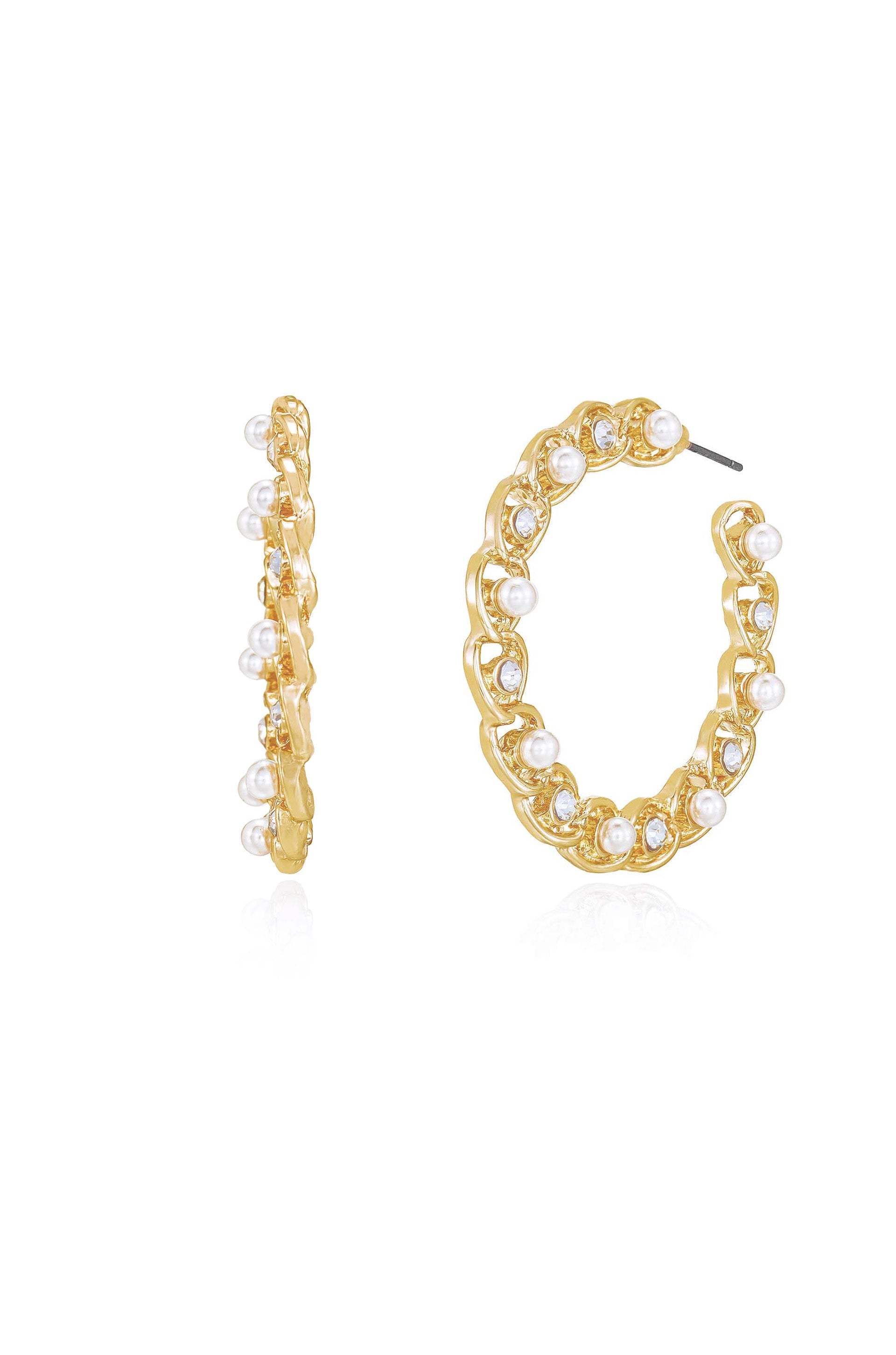 Elite Crystal Hoop Earrings for Women - 14K Gold Plated Hypoallergenic Dangle Earrings - Elegant Jewelry Gift for Birthday, Anniversary & Wedding - Perfect for Parties, Date Nights & Office Wear