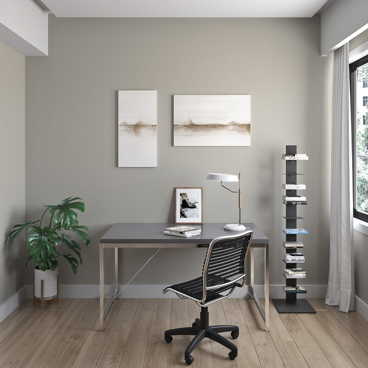 Allison Bungie Flat Low Back Office Chair - Ergonomic Mesh Desk Chair with Graphite Black Frame & Swivel Base - Perfect for Home Office, Computer Workstation & Conference Rooms