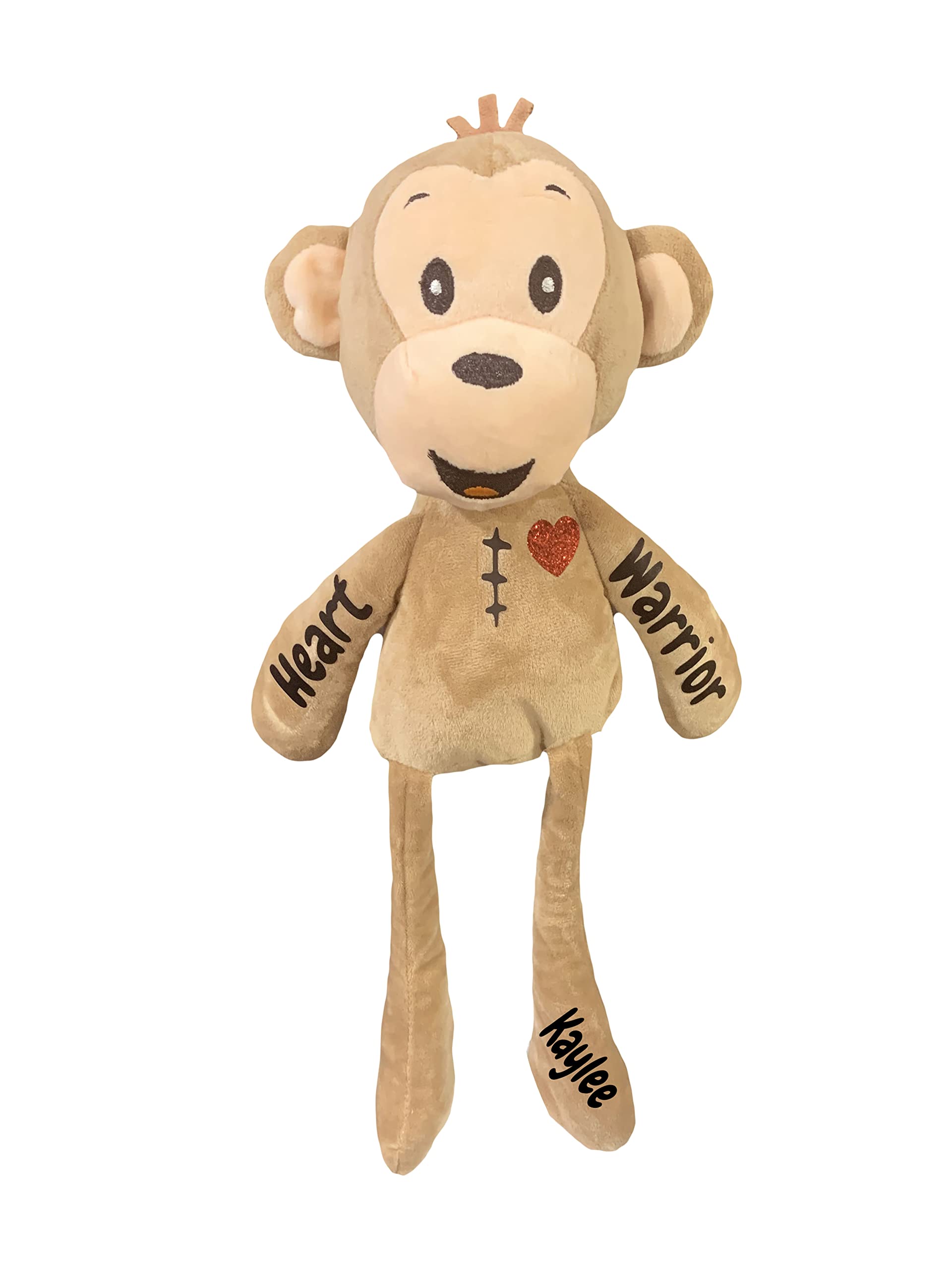 Personalized Scar Buddy CHD Stuffed Monkey - Comfort Gift for Heart Surgery Babies & CHD Warriors - 16