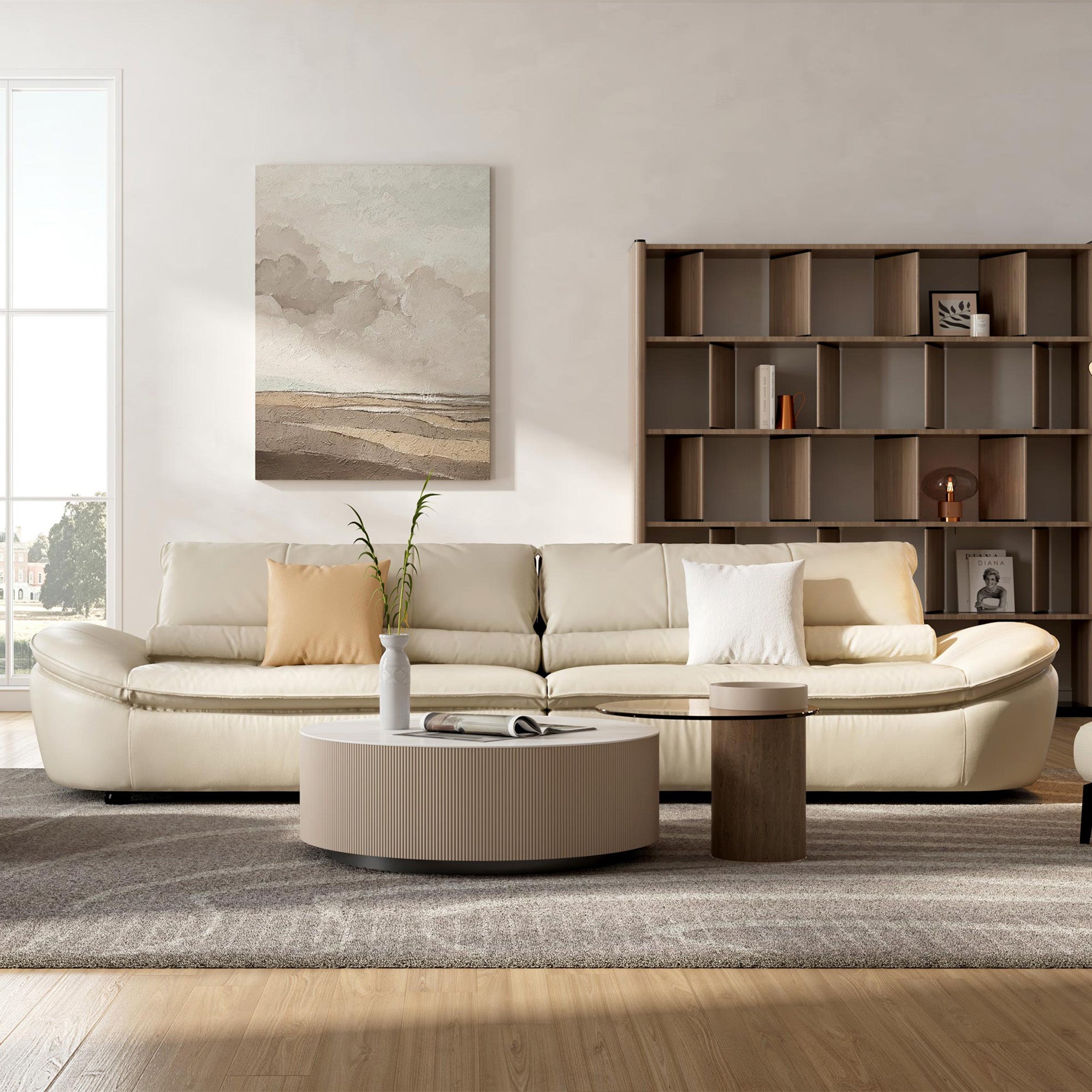 Beige White