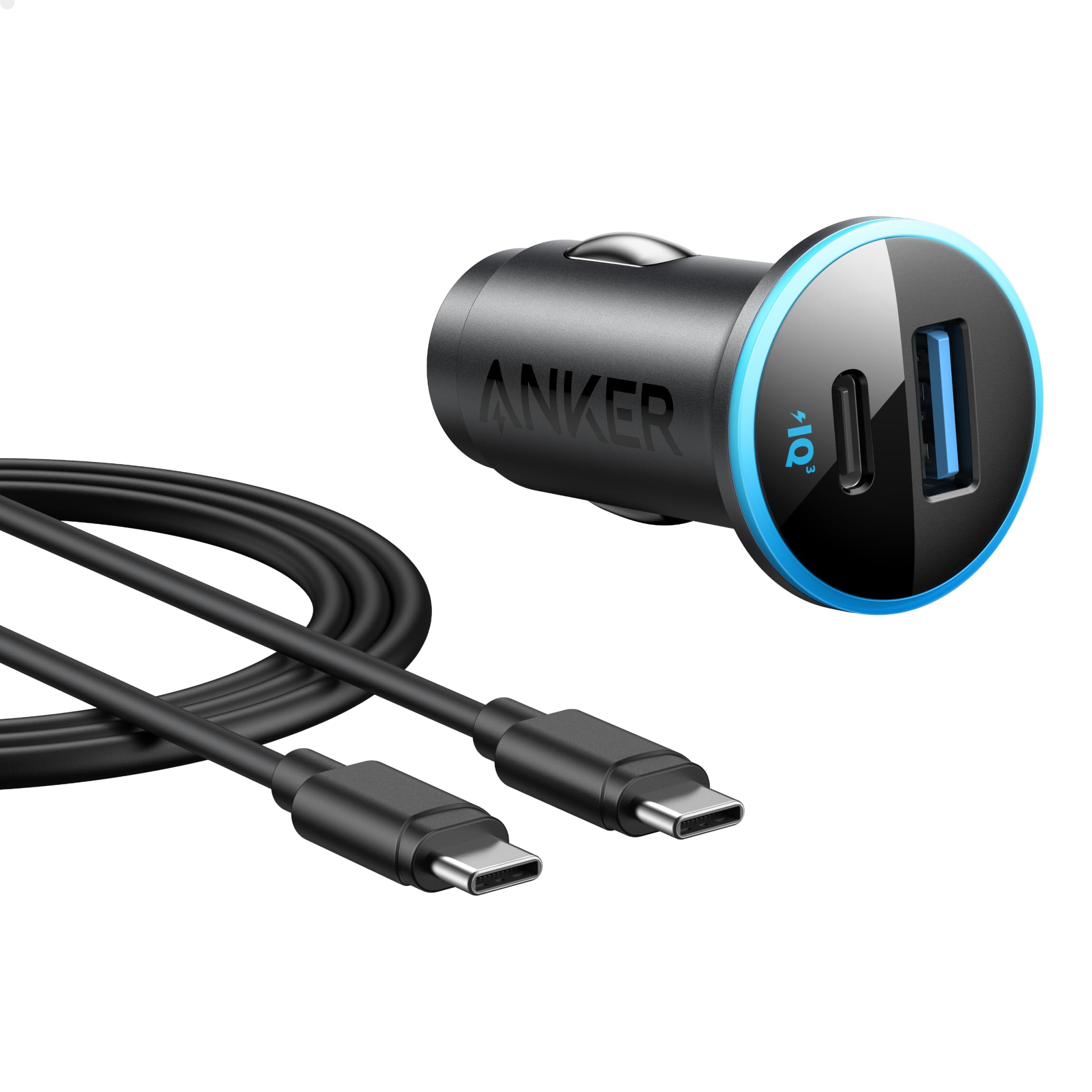 Anker 323 USB C Car Charger Adapter - 52.5W Fast Charging with PowerIQ 3.0 for iPhone 15/15 Pro Max, iPhone 14/13/12, Galaxy S23/S22, Pixel - Perfect for Road Trips & Daily Commute