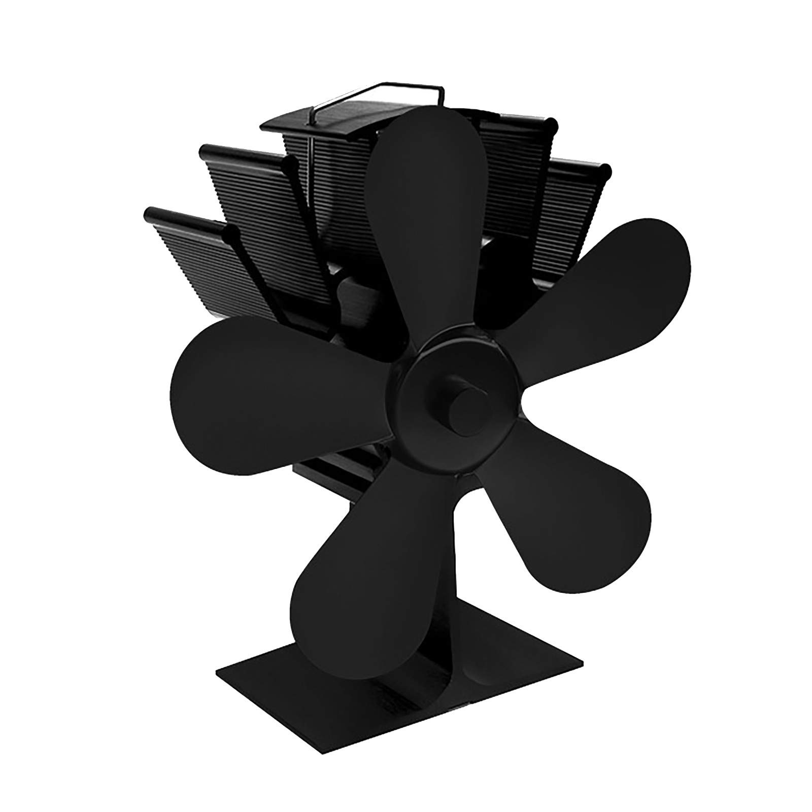 5-Blade Portable Fan for Wood Stove & Fireplace - Heat Powered, Silent Operation - Perfect for Home Heating, Camping & Outdoor Use