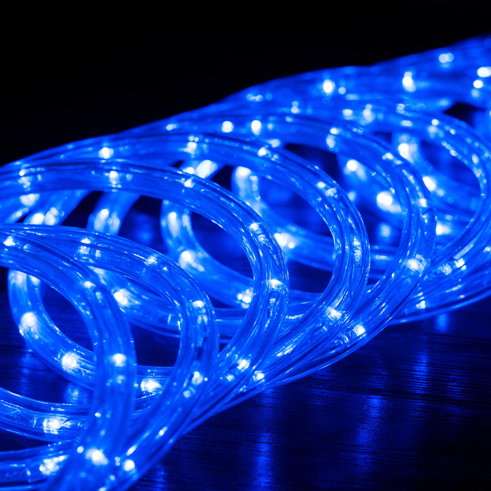 WYZworks 1656LEDs 150ft Waterproof Outdoor LED Rope Lights - ETL Certified Connectable Clear Tube for Christmas, Palm Tree, Holiday, Patio & Landscape Decoration (Blue) | Perfect for Backyard, Garden, Pool & Party Lighting