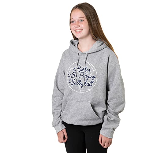 ChalkTalkSPORTS Volleyball Sweatshirt for Adults | 'I'd Rather Be Playing Volleyball' Graphic Pullover Hoodie - Perfect for Volleyball Fans, Players & Coaches - Game Day, Practice & Casual Wear