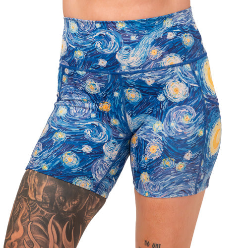 Starry Night Print Shorts for Women - Comfortable Summer Casual Shorts | Perfect for Beach, Vacation, and Outdoor Activities