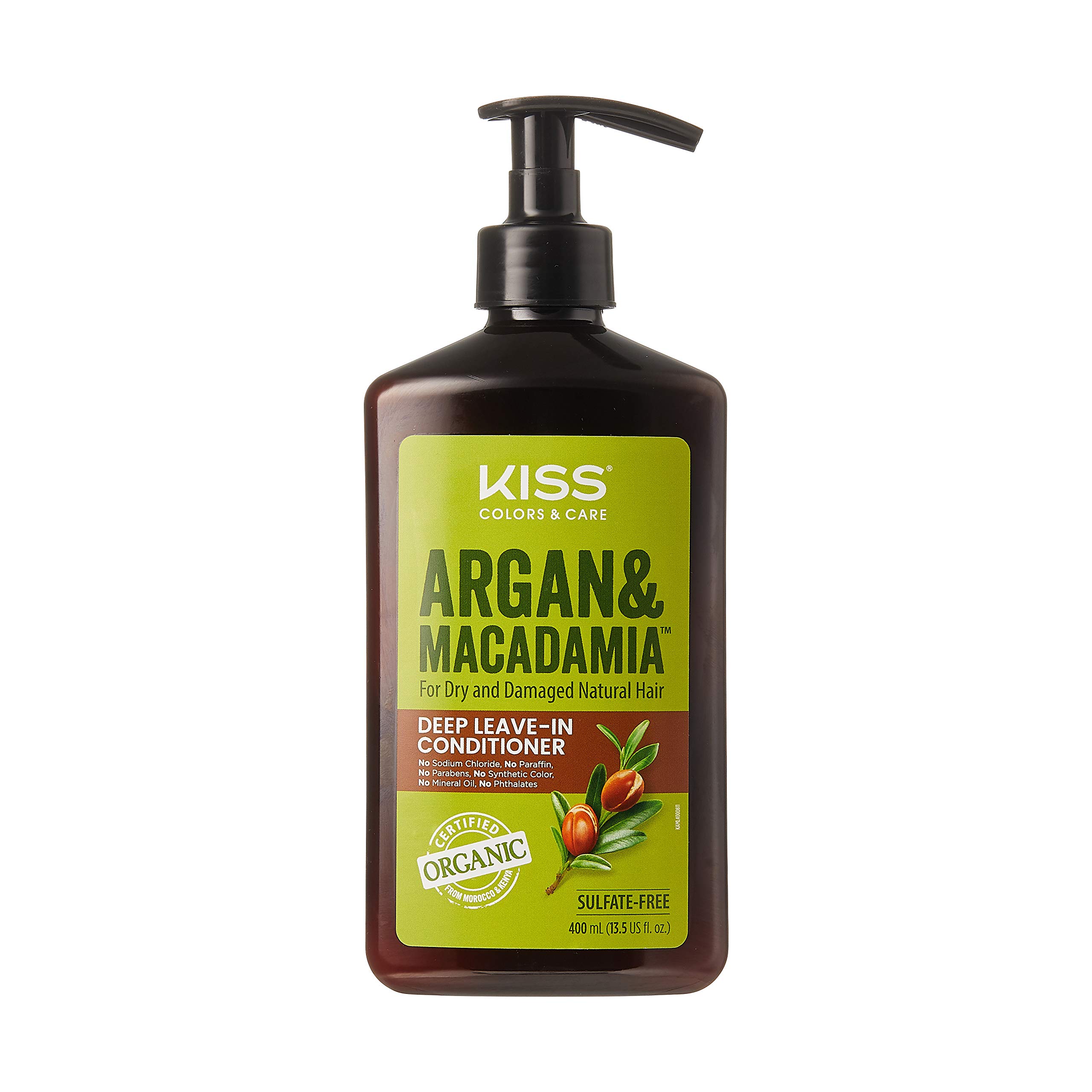 KISS Color & Care Argan & Macadamia Leave-In Conditioner for Dry & Damaged Hair - Hydrating Hair Treatment with Natural Oils for Soft, Shiny & Healthy Hair - Perfect for Daily Use, Styling & Heat Protection