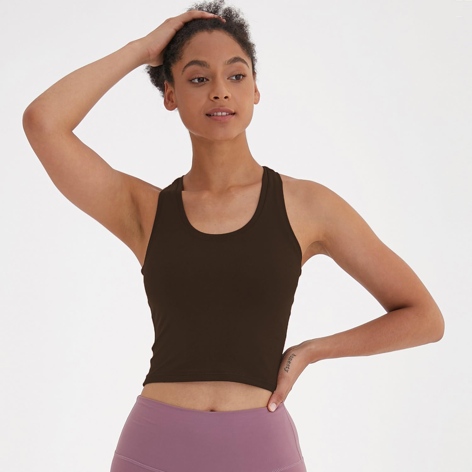 Women's Cropped Racerback Tank Tops - Breathable Workout Shirts for Running, Yoga & Gym - Lightweight Activewear for Women - Perfect for Fitness, Sports & Summer Outfits