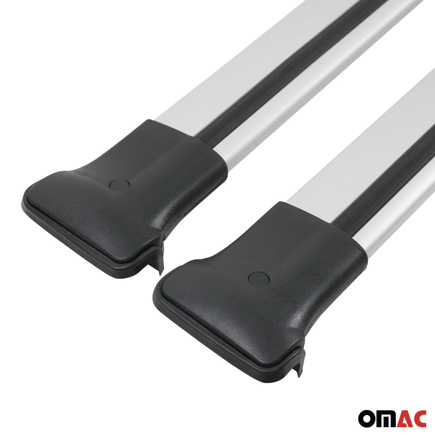 OMAC Heavy Duty Roof Rack Cross Bars for Jeep Grand Cherokee 1999-2004 - 2-Piece Gray Aluminum Luggage Carrier System - Perfect for Kayak, Canoe, Surfboard, Ski, Snowboard & Camping Gear Transportation