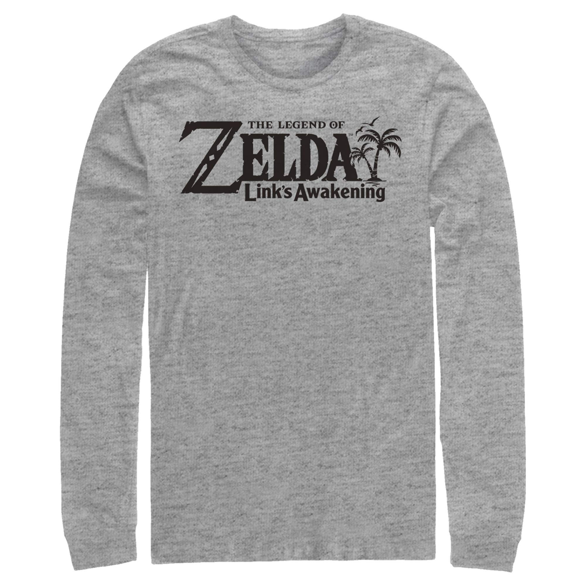 Nintendo Legend of Zelda Link's Awakening Switch Logo Long Sleeve T-Shirt for Men - Retro Gaming Tee for Zelda Fans, Casual Wear & Cosplay