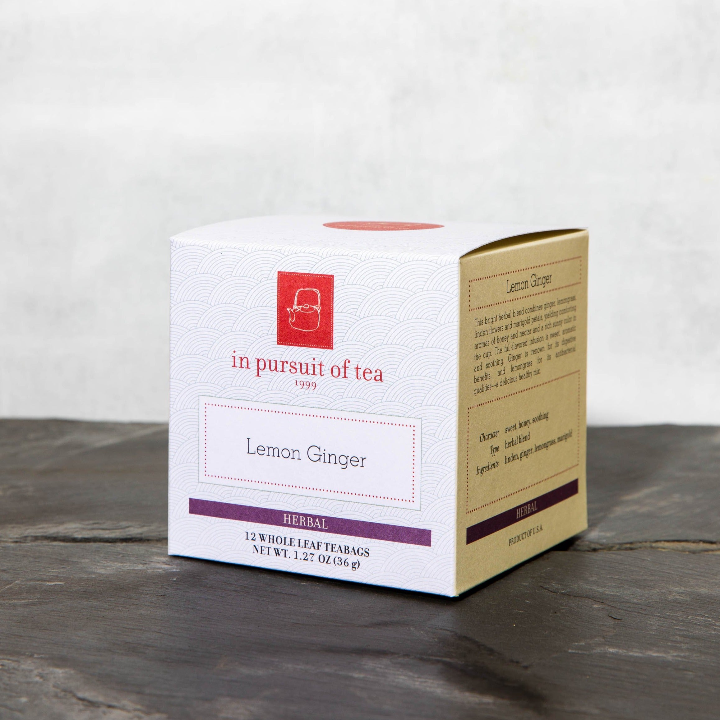Organic Lemon Ginger Tea Bags - 100% Natural Herbal Tea for Digestion & Immunity - Perfect for Relaxation, Cold Relief & Morning Boost