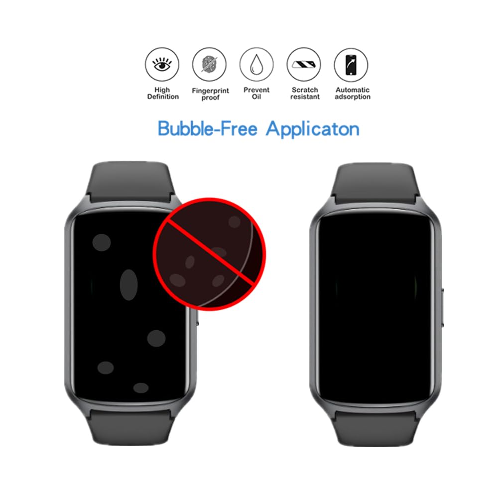 Amzhero Runfit D26 Screen Protector 6-Pack - HD Clear TPU Film for 1.47'' Fitness Tracker | Full Coverage Anti-Scratch Protection | Perfect for Running, Gym & Daily Activity Tracking