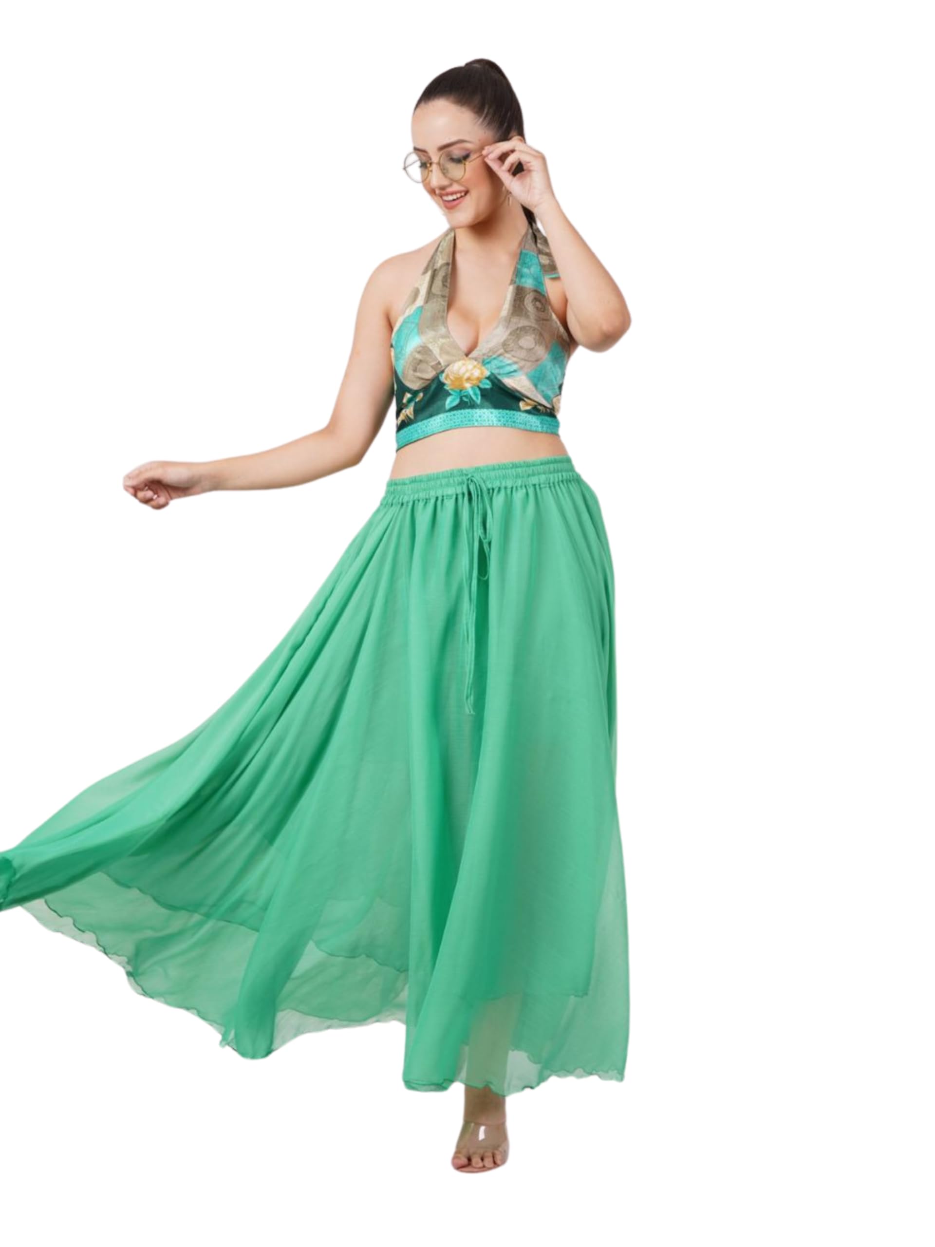 Wevez Women's Ballet Skirt - Sheer Long Chiffon Dance Skirt with Adjustable Waist for Ballet, Belly Dance & Performance - Elegant Practice & Stage Costume