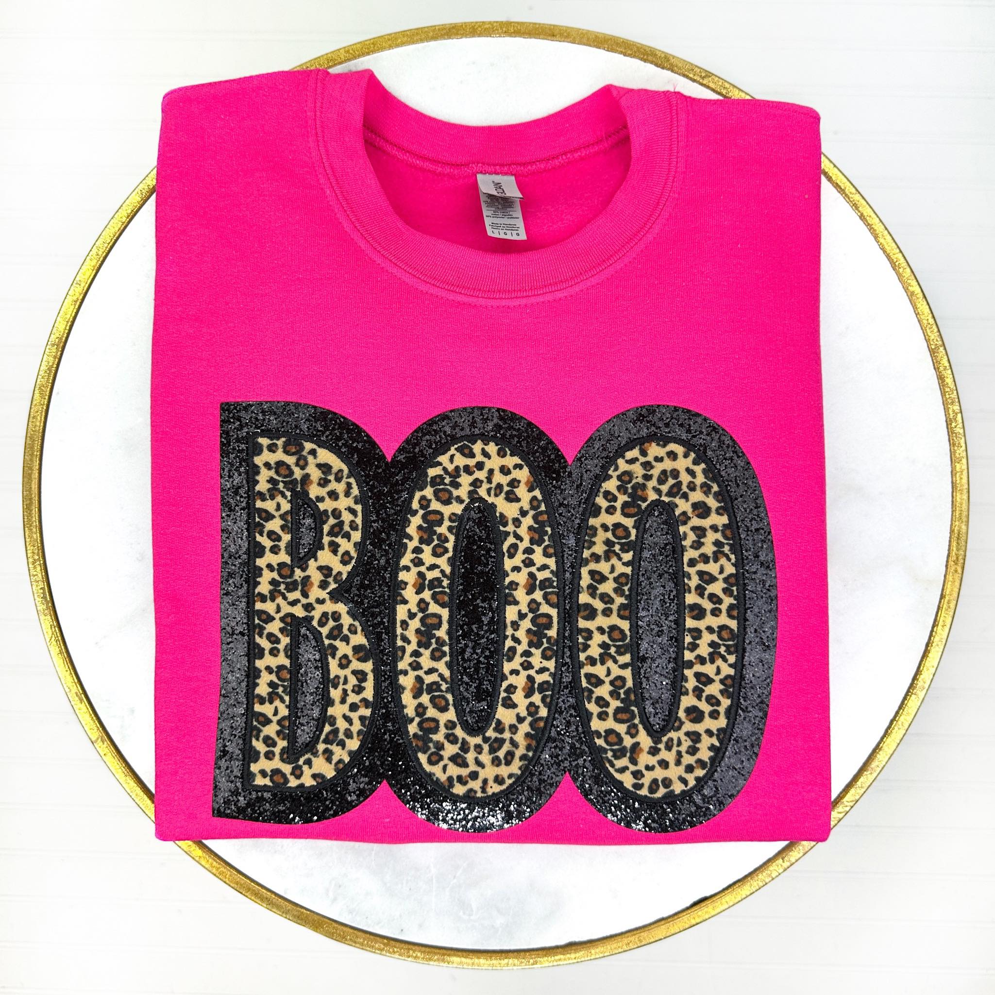 BOO Leopard Print Sweatshirt for Women - Cozy Pullover Hoodie for Casual Wear, Fall Fashion, and Street Style Outfits