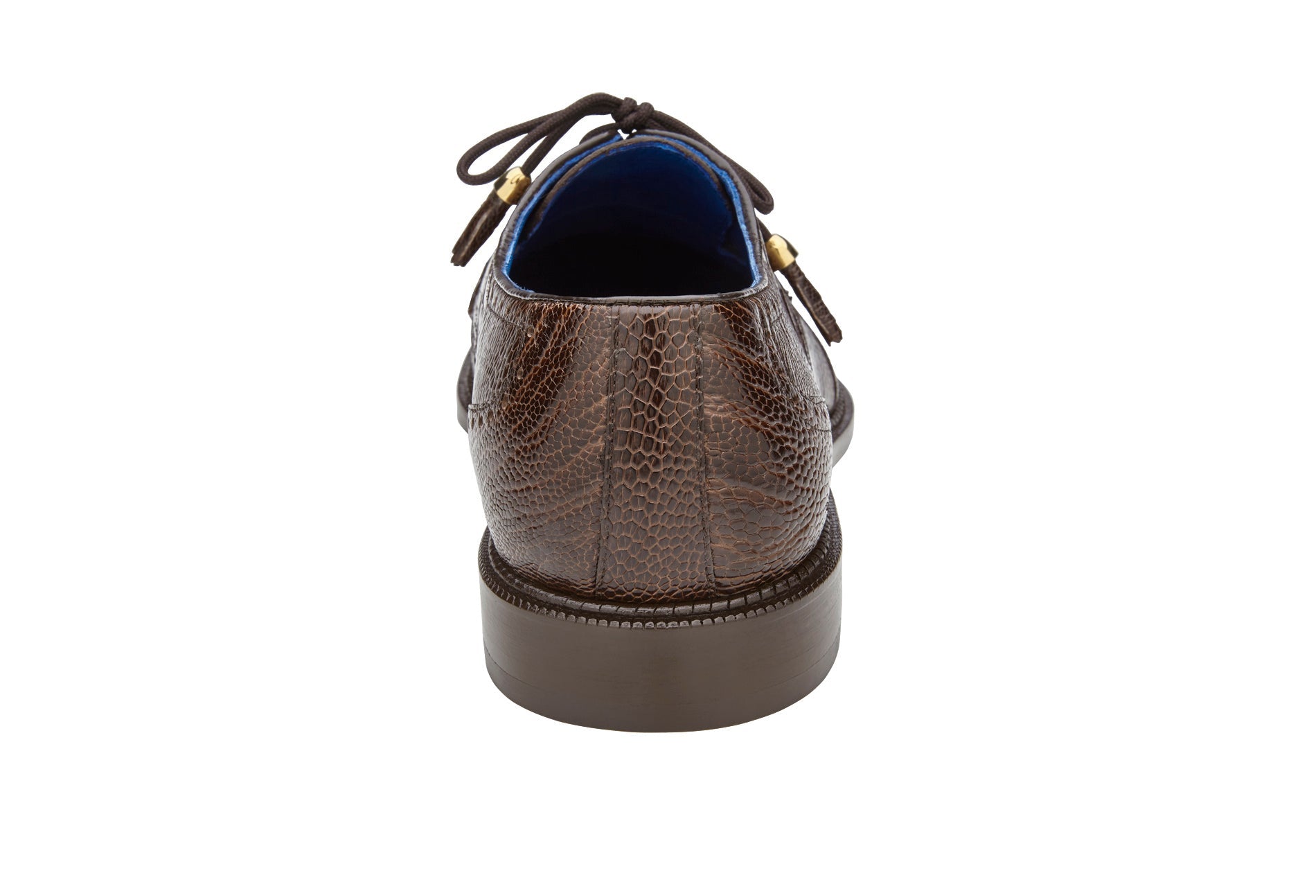 Belvedere Batta Genuine Ostrich Leather Dress Shoes for Men - Chocolate Brown 14006 | Luxury Formal Shoes for Business, Weddings & Special Occasions