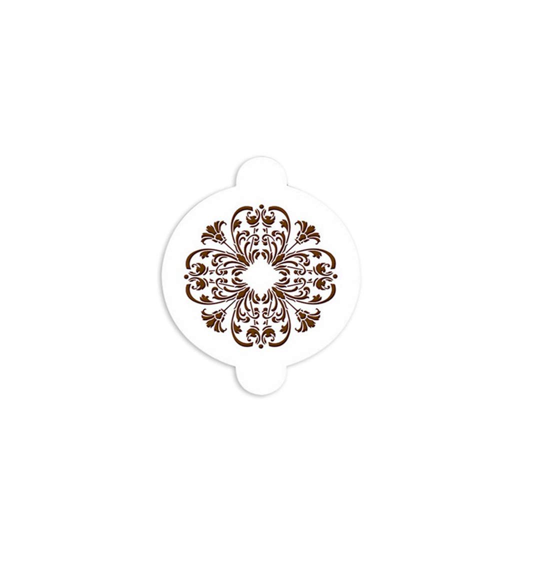 Round Flower Cake Stencil - Nema Decorating Topper for Wedding, Birthday & Party Desserts - Floral Design Template for Baking & Cake Decorating