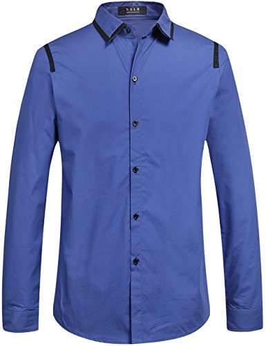 SSLR Men's Casual Long Sleeve Slim Fit Button Up Shirt | Comfortable Office & Business Wear | Perfect for Work, Dating & Formal Occasions