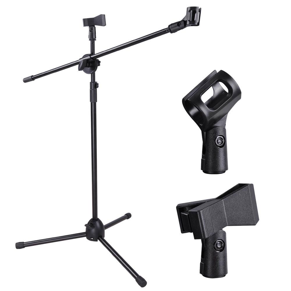 TheLAShop Professional Mic Stand Boom Arm - Adjustable Dual Microphone Mount (2'8