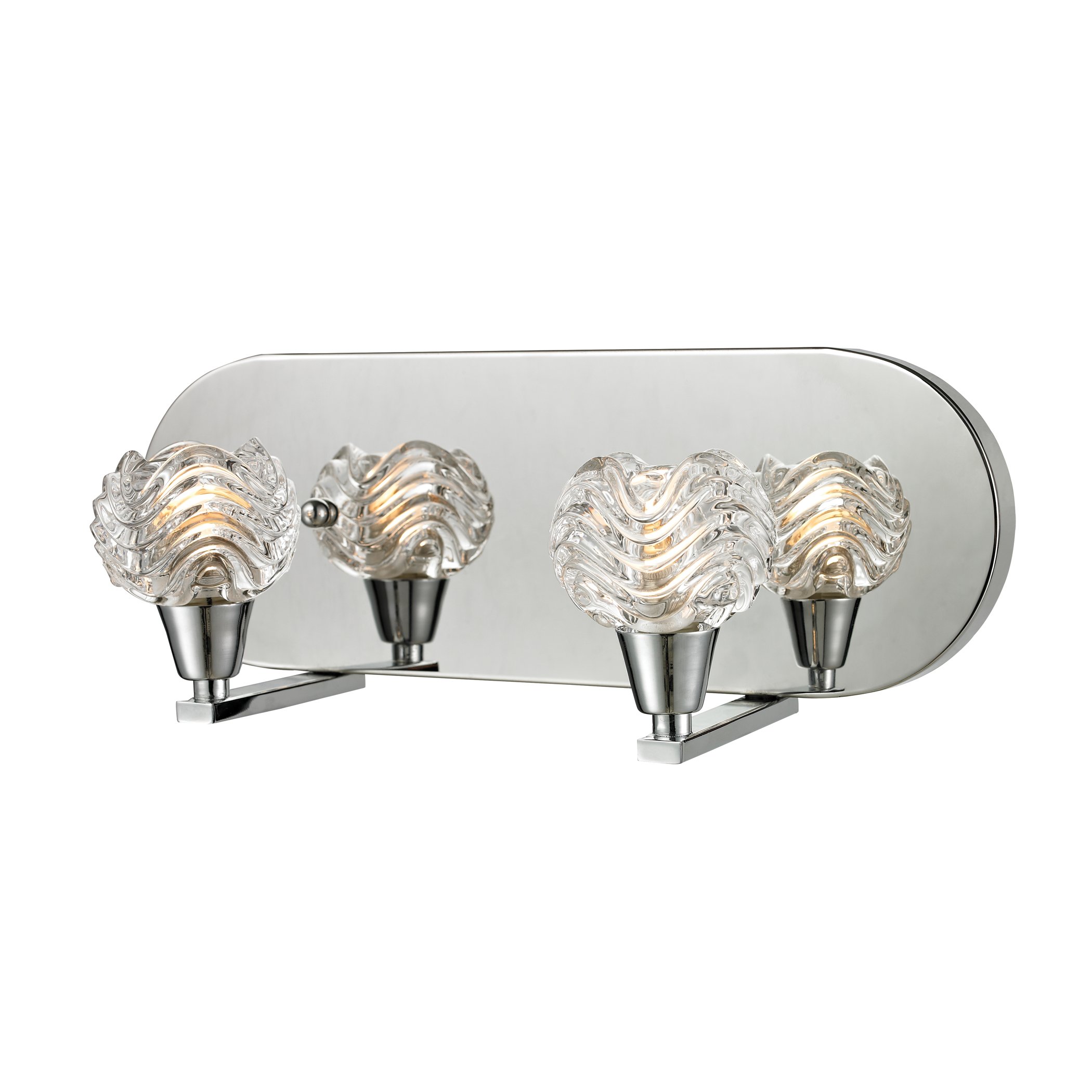 Crystal Wave 2-Light Vanity Ceiling Light in Polished Chrome - Perfect for Bathroom, Bedroom & Dressing Room Lighting