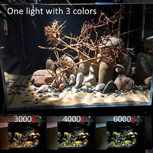 LED Aquarium Light for Freshwater Fish Tanks - Adjustable 3000K/4000K/6000K Full Spectrum Lighting for Planted Aquariums, Vivariums & Terrariums - Perfect for Aquatic Plants, Coral Growth & Fish Health Enhancement