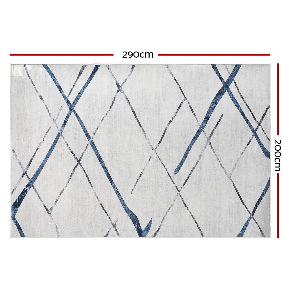 Artiss 200x290cm Washable Short Pile Floor Rug - Non-Slip Living Room Carpet for Bedroom, Home Decor & Kids Play Area