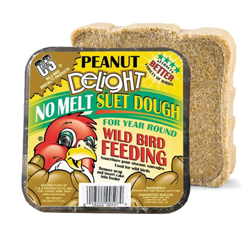 Peanut Delight Suet Cakes for Birds - High Energy Wild Bird Food - Perfect for Backyard Bird Feeders in Winter & Cold Weather
