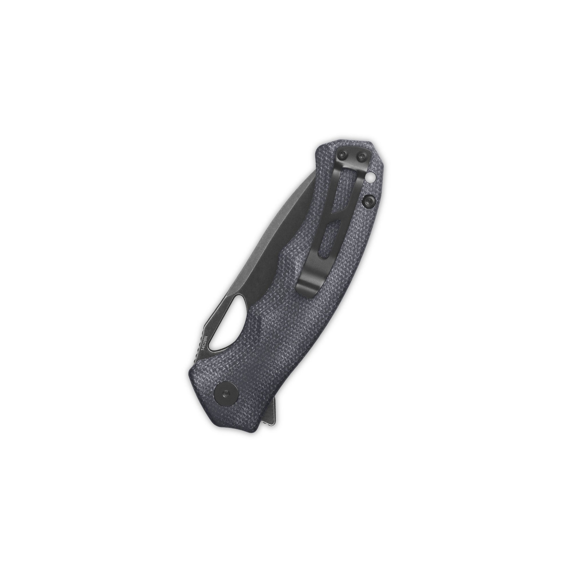 QSP Gorilla Liner Lock Folding Pocket Knife - 14C28N Stainless Steel Blade, Black Micarta Handle - EDC, Camping, Hiking & Outdoor Survival Tool