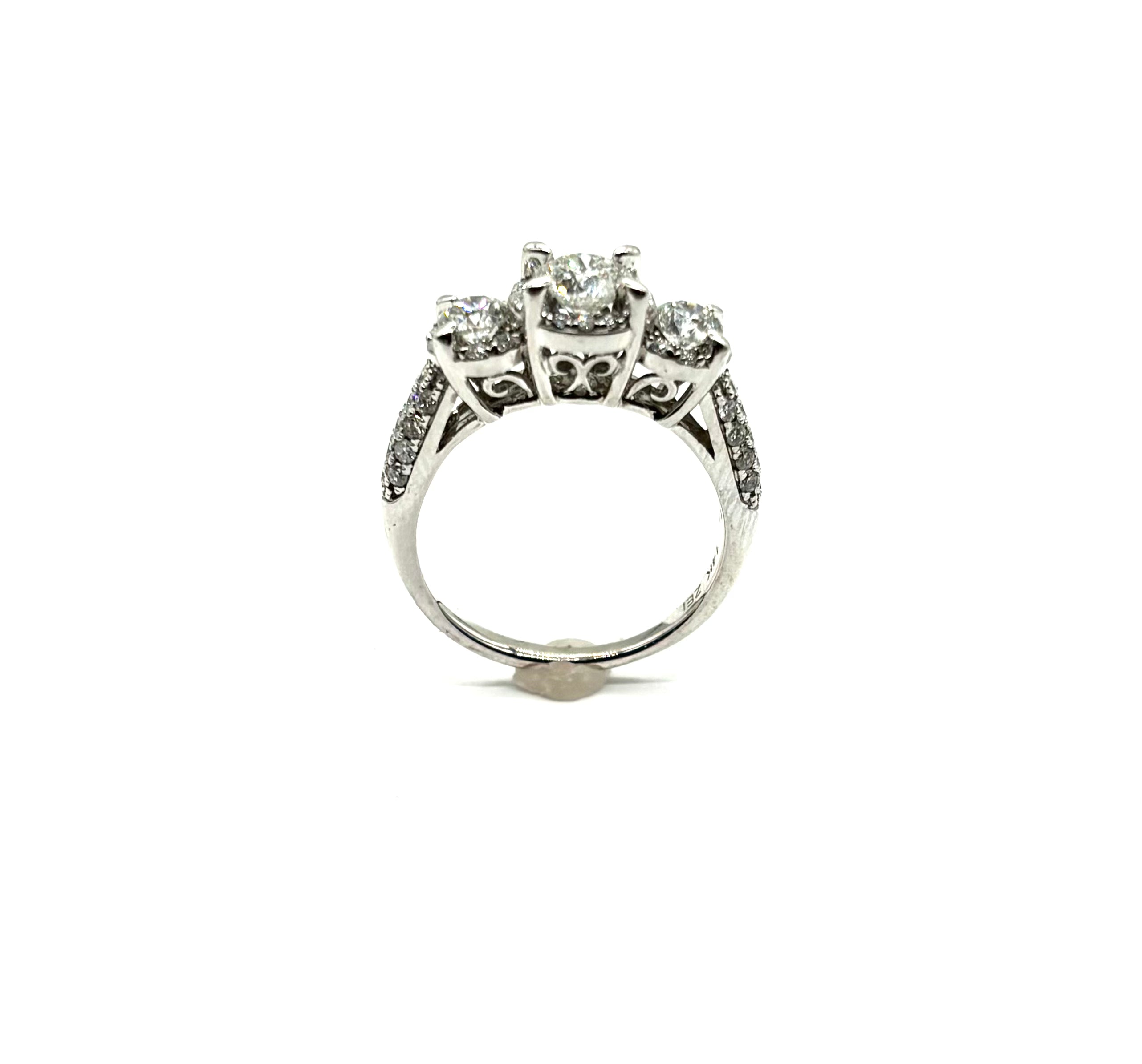 14K White Gold Triple Halo Diamond Ring for Women - Elegant Engagement, Wedding, Anniversary Gift - Perfect for Proposals, Bridal Jewelry & Special Occasions