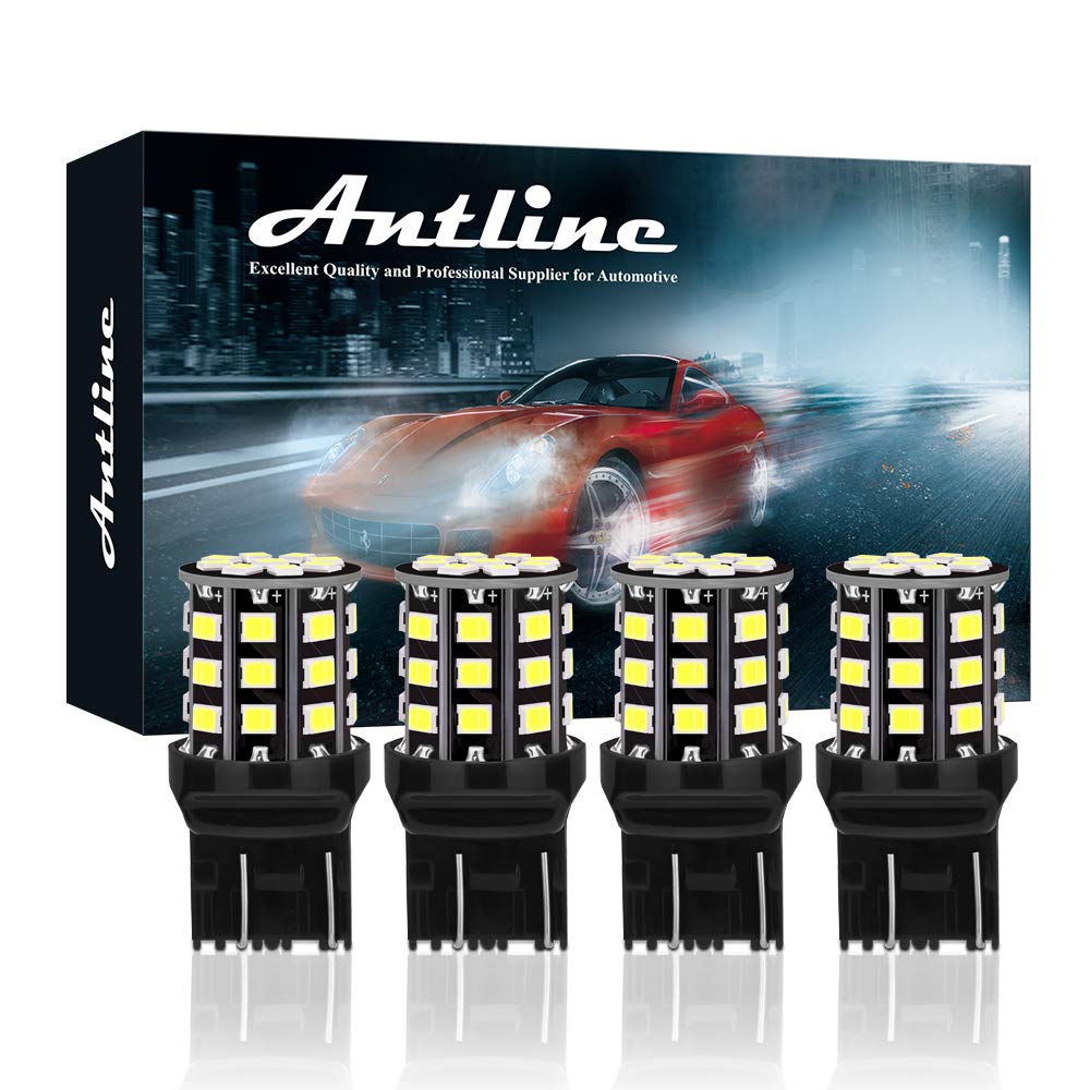 7443 7440 T20 992 7441 7444 W21W LED Bulbs - Super Bright 1000 Lumens 12-24V White Light - Replacement for Backup Reverse Lights, Tail Brake Lights, Turn Signal Lights - Perfect for Cars, Trucks, SUVs, RVs, Boats (Pack of 4)