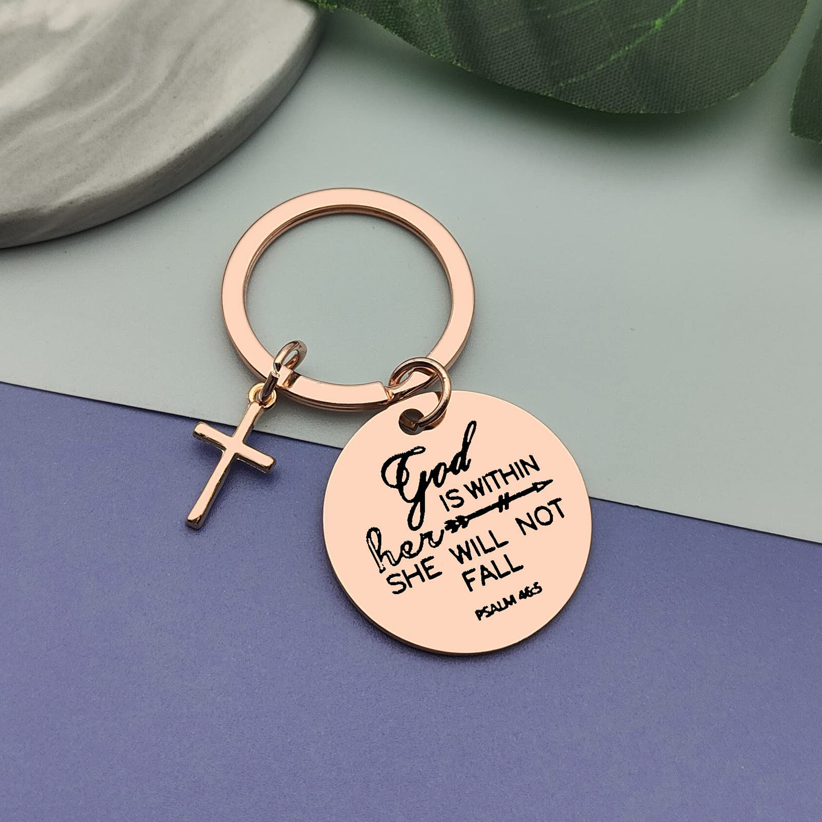 Religious Christian Keychain for Women & Girls - Inspirational Bible Verse Keychain, Baptism & Easter Prayer Gifts, Encouragement Jewelry for Birthday & Thanksgiving - Perfect for Daily Use & Church Events