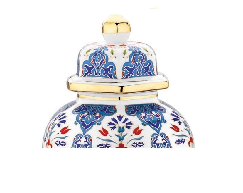 Handmade Blue Ceramic Urn - 12