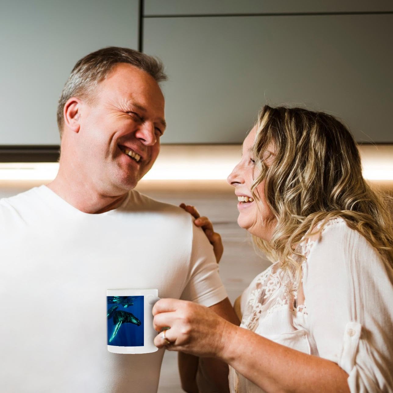 3dRose Humpback Whales Ceramic Coffee Mug - 11 oz Whale Themed Gift for Ocean Lovers - Perfect for Home, Office, or Beach House Use