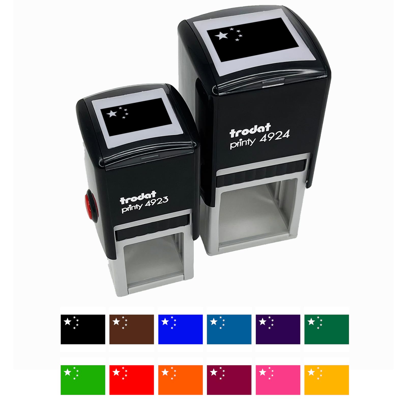 China Flag Self-Inking Stamp - 1.5 Inch Large Rubber Stamp with Black Ink - Perfect for Passport, Notebook & Document Authentication