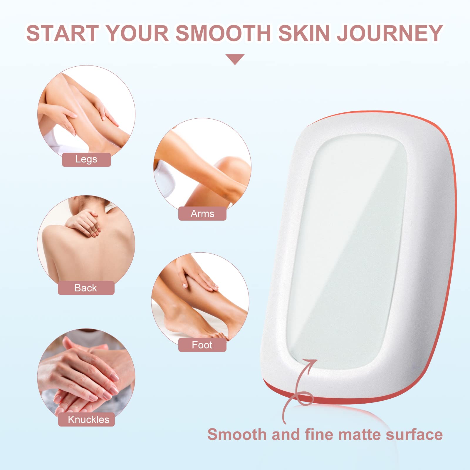 Simpout Crystal Hair Eraser for Women & Men - Painless Exfoliation & Hair Removal Tool for Arms, Legs & Back | At-Home Hair Removal Solution for Smooth Skin (Pink) | Perfect for Pre-Beach Prep & Post-Waxing Care