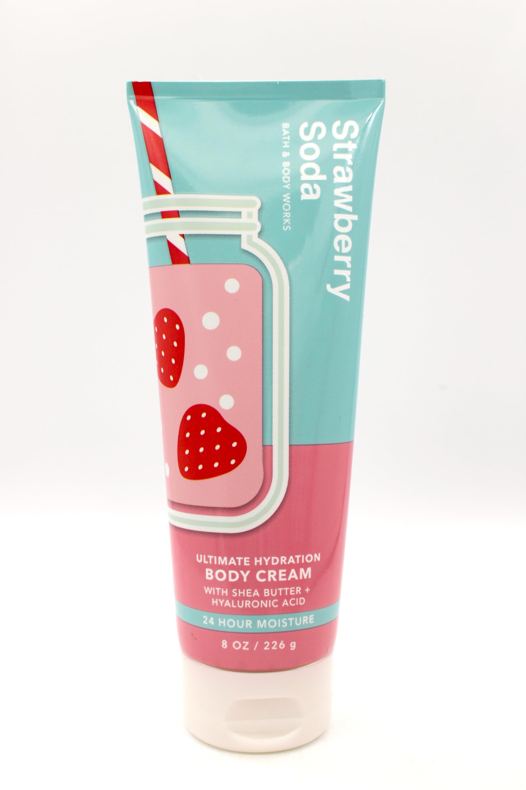 Strawberry Soda Scented Hydrating Body Cream - 8 oz Moisturizing Lotion for Dry Skin - Bath & Body Care with Long-Lasting Hydration - Perfect for Daily Use, After Shower & Nighttime Skincare Routine