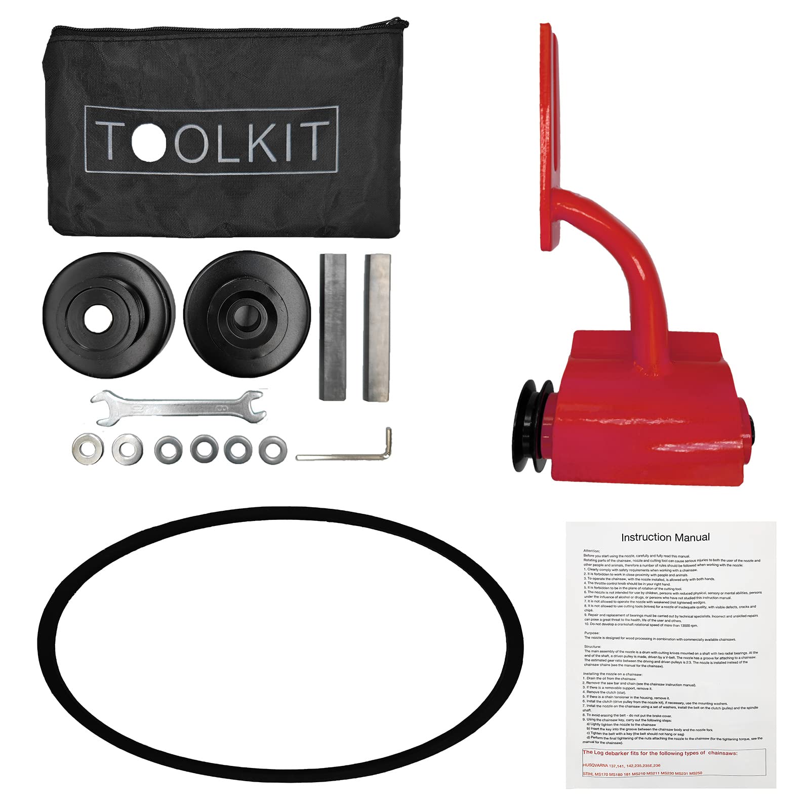 LAJIAOZ Red Log Peeler - Professional Chainsaw Debarking Tool Attachment for Husqvarna & STIHL Chainsaws | Perfect for Log Builders, Sawmills & DIY Home Projects | Easy Bark Removal for Woodworking & Timber Processing