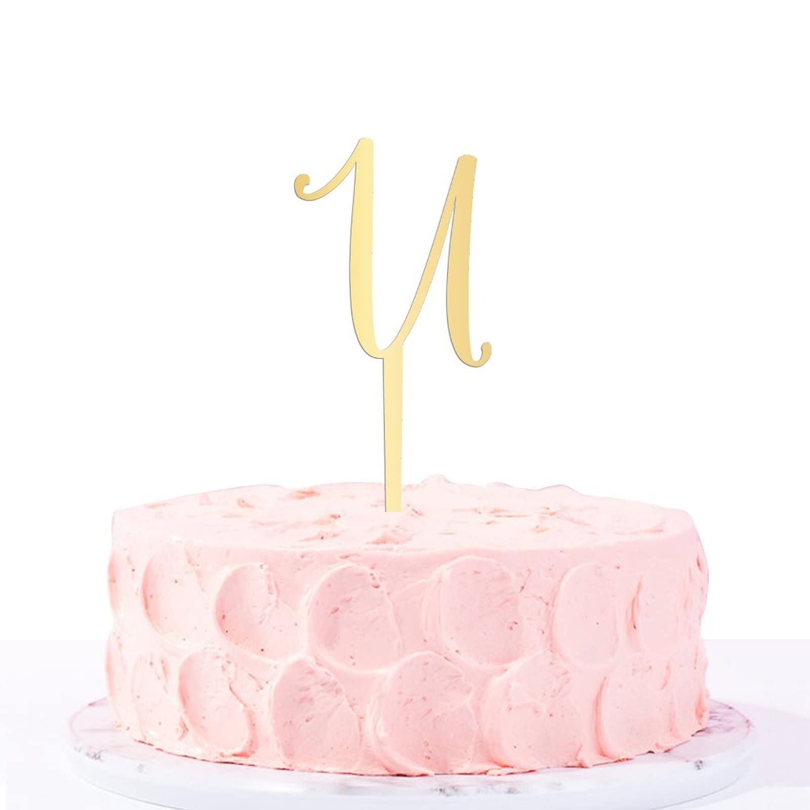 Gold Glitter Letter U Cake Topper - Personalized Acrylic Initial Cake Decor for Birthday Parties & Rustic Weddings | Perfect for Anniversary, Baby Shower, and Celebration Cakes