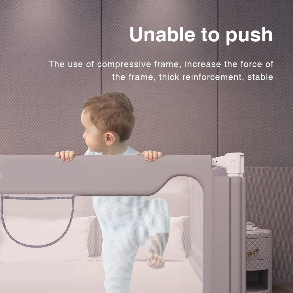 Upgraded Extra Long Toddler Bed Rail Guard - Safety Bedside Rail for Kids Twin, Double, Full, Queen & King Size Beds - 150cm Childproof Bed Rail for Toddlers (Perfect for Preventing Falls & Nighttime Safety)