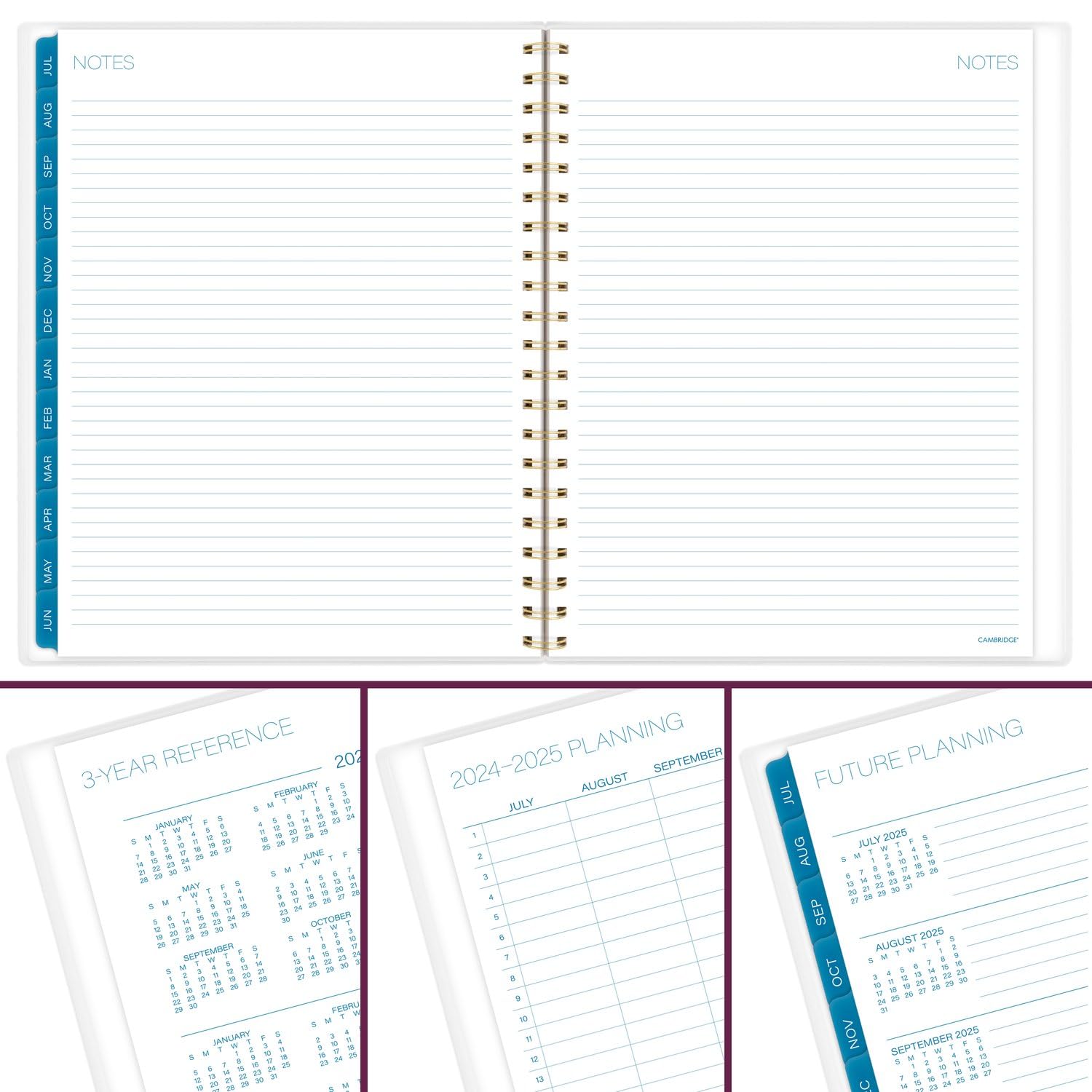 Cambridge Planner 2024-2025 Academic Year - Weekly & Monthly Organizer with Tabs, 8.5 x 11 Inch Large Size, Flexible Durable Cover - Perfect for Students, Teachers & Professionals - Chromatic (1715-905A)