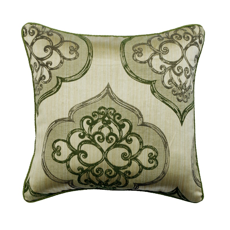 Luxury Burgundy Silk Throw Pillow Cover with Berry Damask Pattern - Elegant Home Decor for Sofa, Bed & Living Room