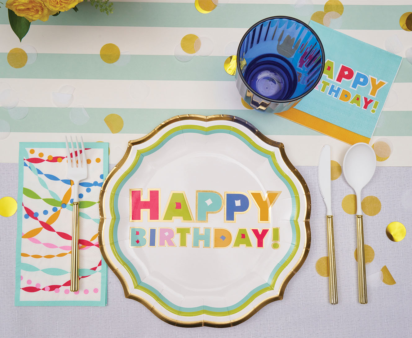 Elegant Bright Birthday Table Setting Decorations - Perfect for Party, Wedding & Celebration Decor
