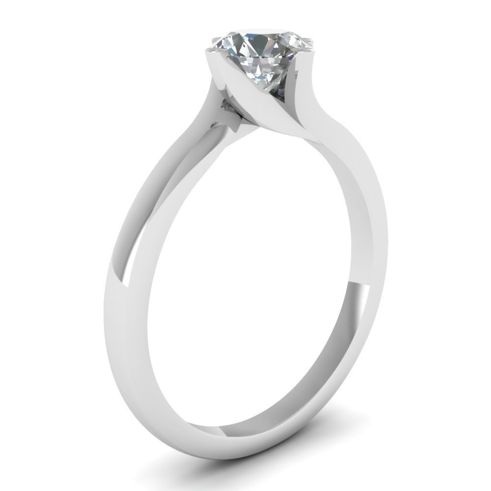 14K White Gold 1 Carat Round Cut Cubic Zirconia Solitaire Engagement Ring for Women - Perfect for Proposals, Anniversaries & Special Occasions