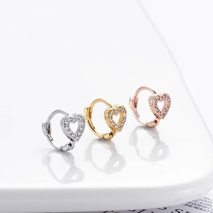 18K Gold Heart Huggie Earrings for Women - Minimalist Hoop Earrings for Everyday Wear | Perfect for Gifts, Date Nights & Special Occasions | HSPJ417