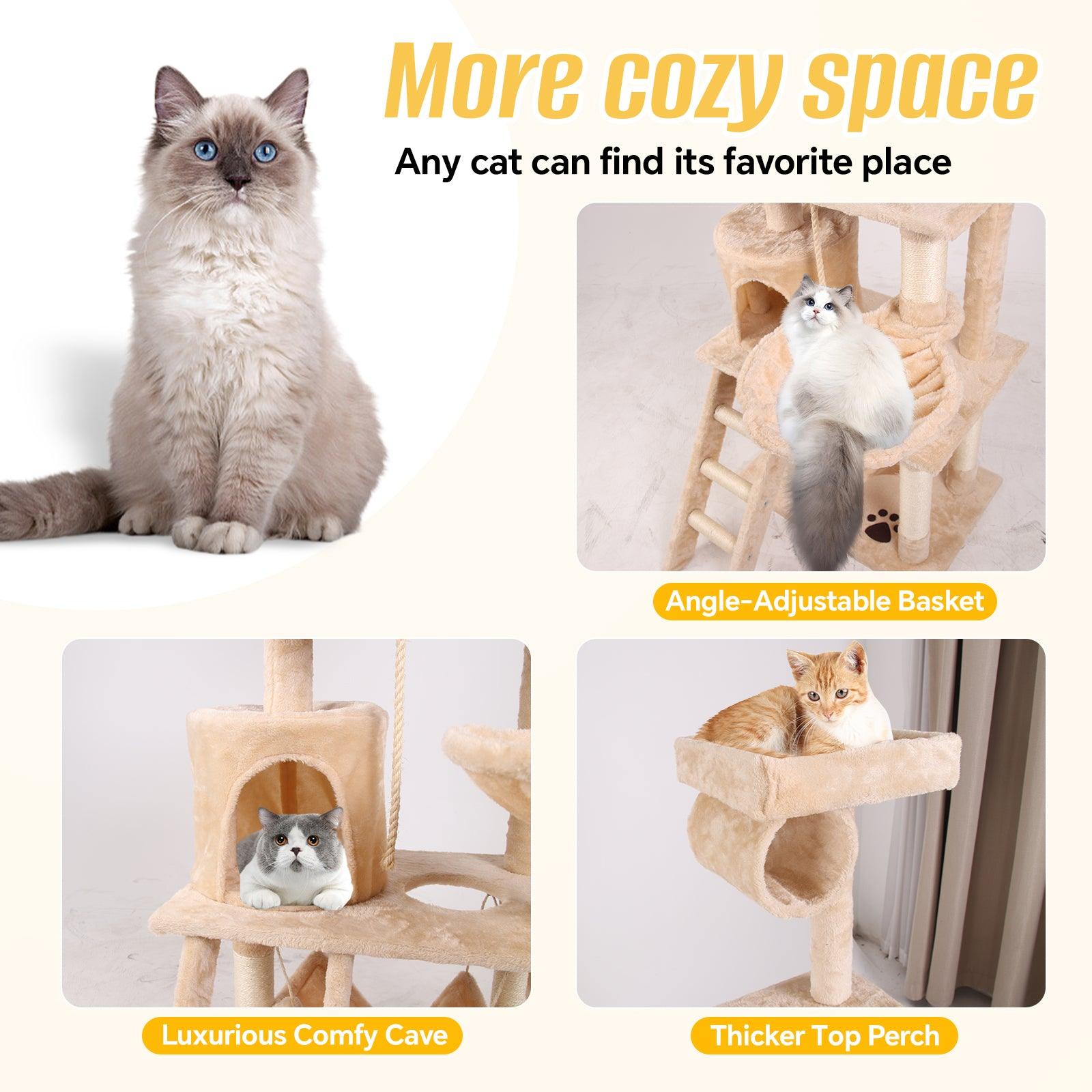 Premium Cat Climbing Frame with Scratching Posts - Multi-Level Cat Tree for Indoor Kittens & Adult Cats - Perfect for Play, Exercise & Relaxation in Home, Apartment or Office