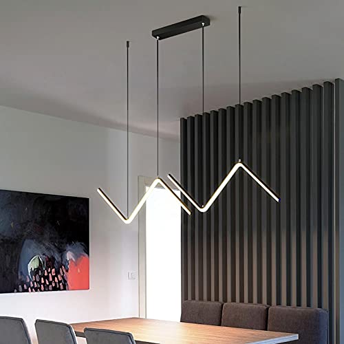 Modern LED Chandelier Lighting - Minimalist Nordic Gold Line Pendant Light for Living Room, Bedroom, Kitchen | Creative Art Wall Suspension Fixture | Energy-Efficient Dimmable Ambient Lighting for Dining Areas, Hallways & Home Decor