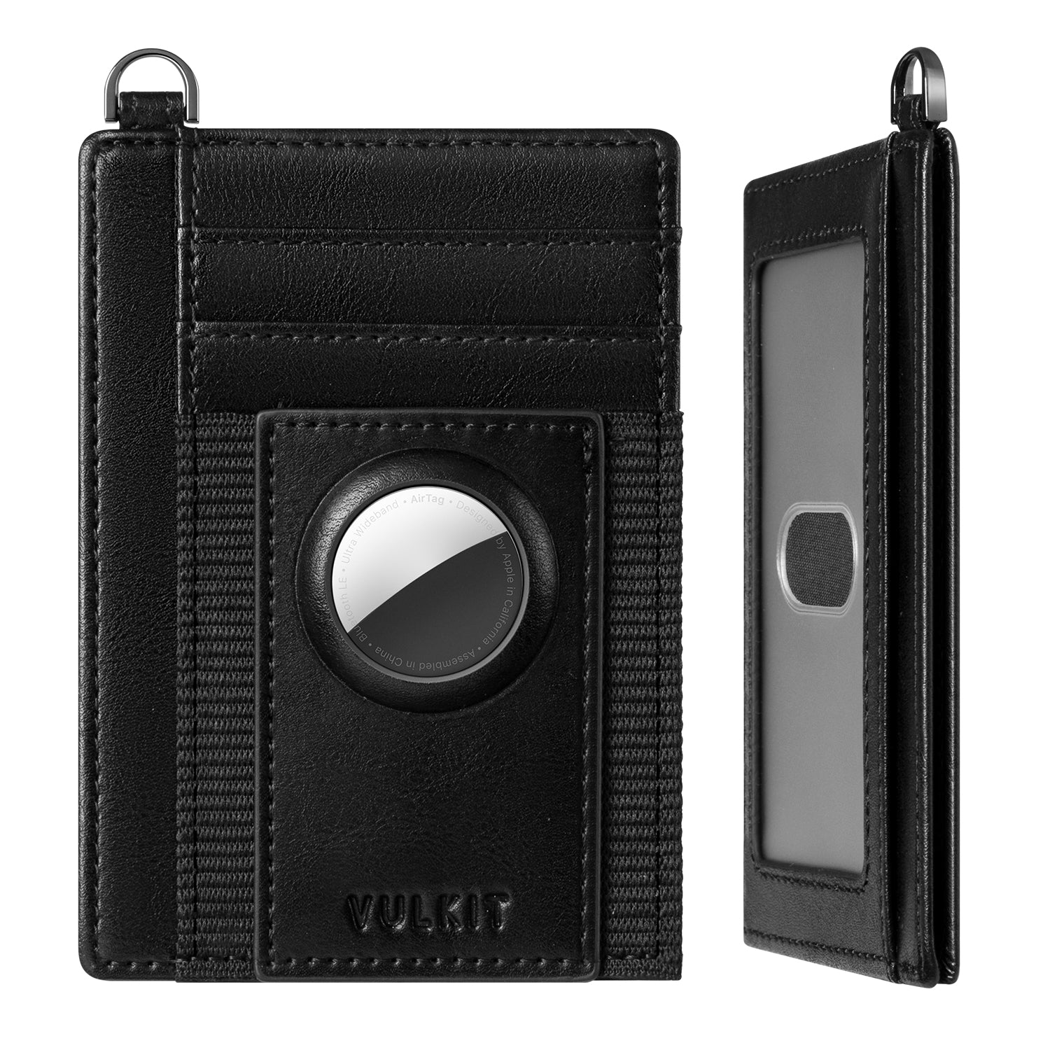 VW111 Slim Vertical RFID Blocking Wallet with D-Ring Buckle & AirTag Slot - Perfect for Travel, Business & Everyday Carry (Men & Women)